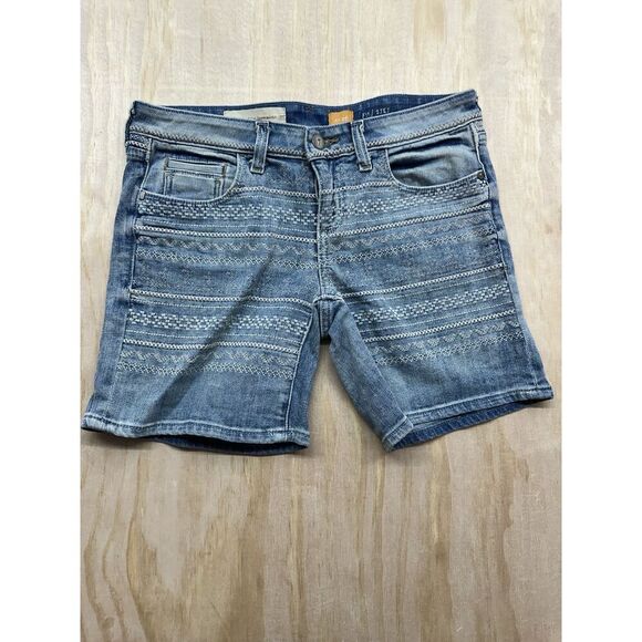 Pilcro and the Letterpress Anthropologie Denim Shorts embroidered size 26 - Picture 1 of 3